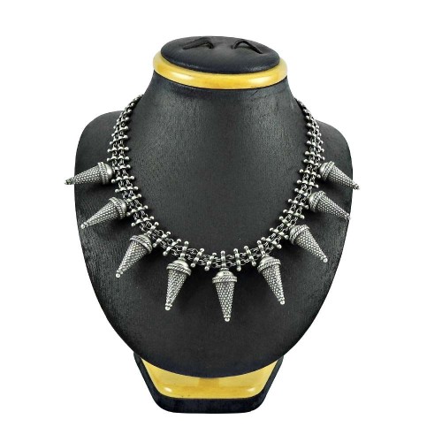 Oxidised Sterling Silver Fashion Jewellery Rare Cone Necklace
