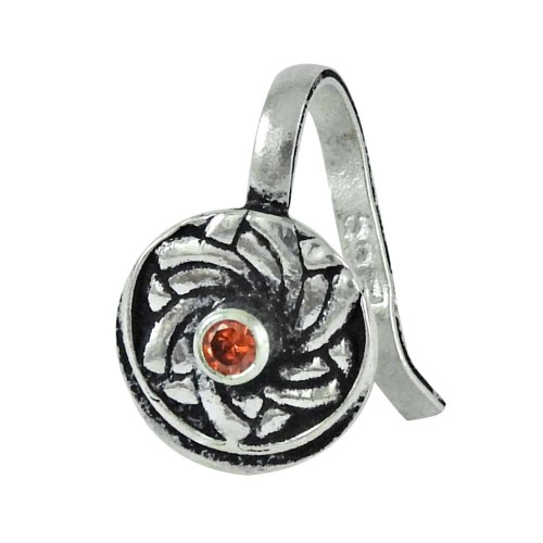 925 sterling silver fashion jewelry Charming Garnet Gemstone Nose Pin