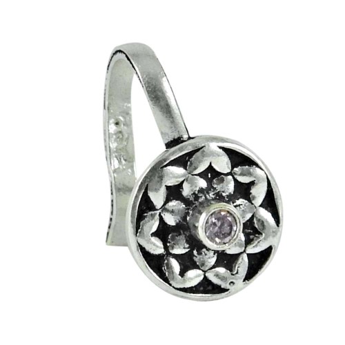 925 gemstone silver jewelry Charming Amethyst Nose Pin