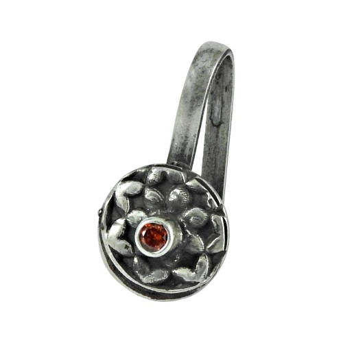 925 Sterling Silver jewelry Designer Garnet Nose Pin