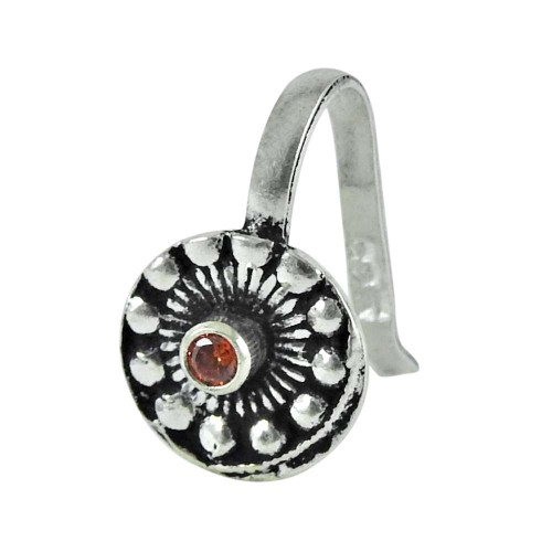 sterling silver jewelry Charming Garnet Nose Pin