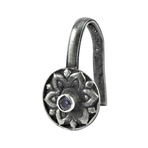 925 gemstone silver jewelry Fashion Amethyst Nose Pin