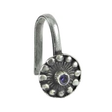 925 gemstone silver jewelry Designer Amethyst Nose Pin