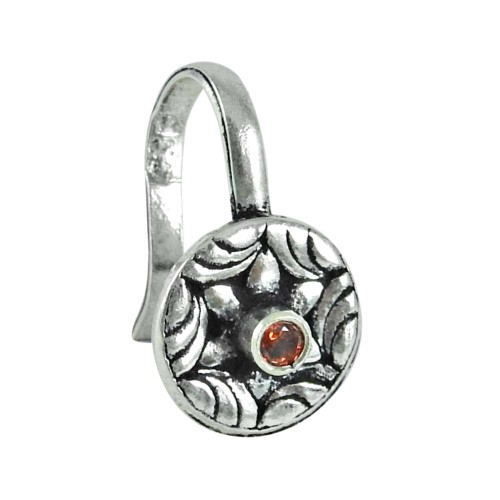 925 sterling silver fashion jewelry Charming Garnet Nose Pin