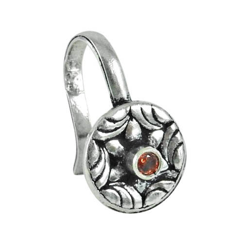 925 sterling silver gemstone jewelry Fashion Garnet Nose Pin