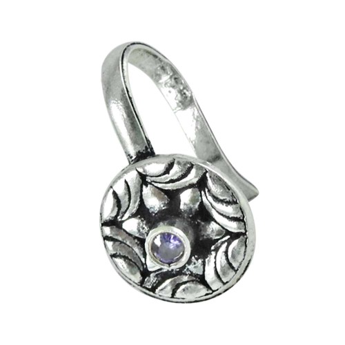 925 sterling silver vintage jewelry Designer Amethyst Nose Pin