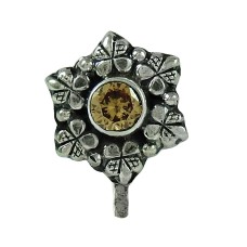 Stunning Citrine Gemstone 925 Sterling Silver Nose Pin Jewellery