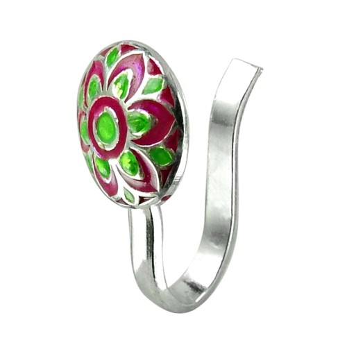 Lovely Inlay Nose Pin Indian Sterling Silver Jewellery Manufacturer