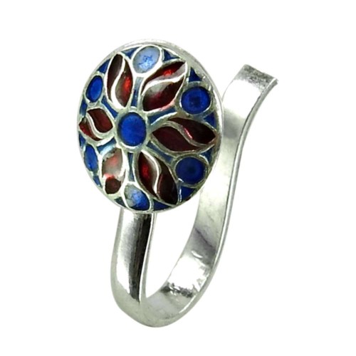 Excellent Sterling Silver Inlay Nose Pin Handmade Sterling Silver Vintage Jewellery
