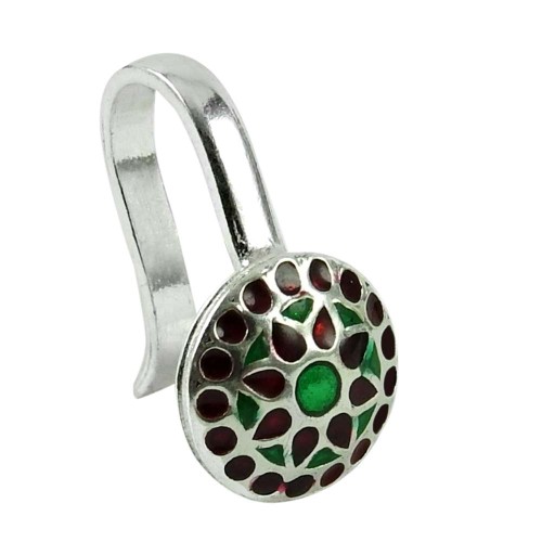 Seemly Sterling Silver Inlay Nose Pin 925 Silver Jewellery Manufacturer India