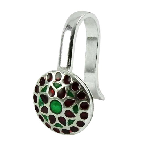 Possessing Good Fortune Sterling Silver Inlay Nose Pin Handmade 925 Silver Indian Jewellery
