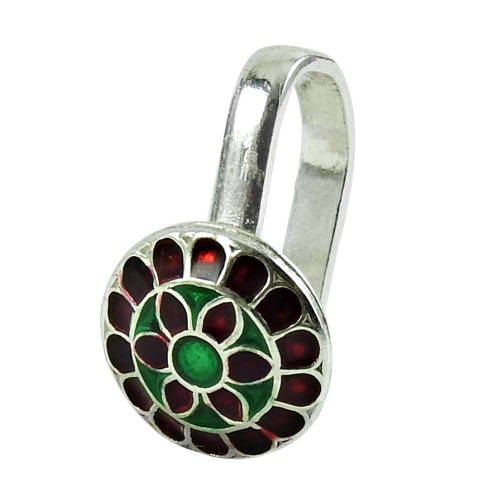 Pleasing Sterling Silver Inlay Nose Pin Handmade 925 Sterling Silver Jewellery