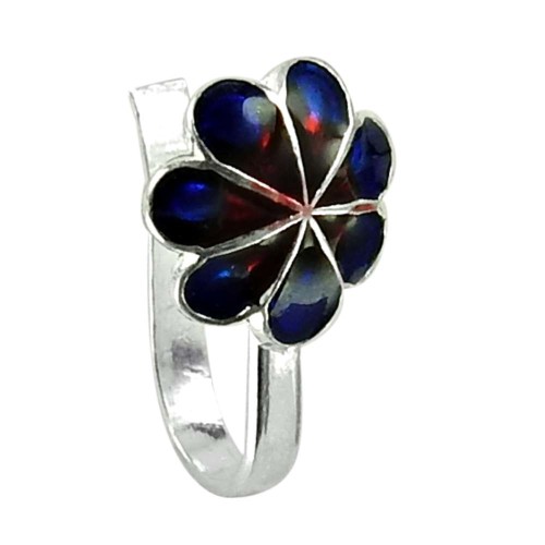 Lustrous Sterling Silver Inlay Nose Pin Traditional 925 Sterling Silver Fashion Jewellery