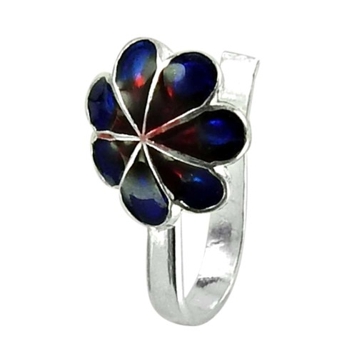 Good-Looking Sterling Silver Inlay Nose Pin 925 Silver Antique Handmade Jewellery