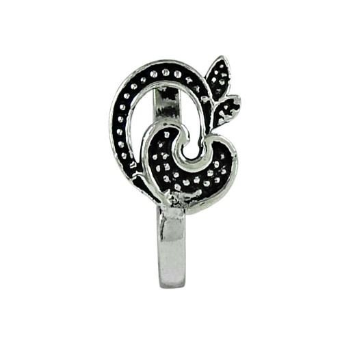 Trendy Oxidized 925 Sterling Silver Nose Pin Indian Jewellery
