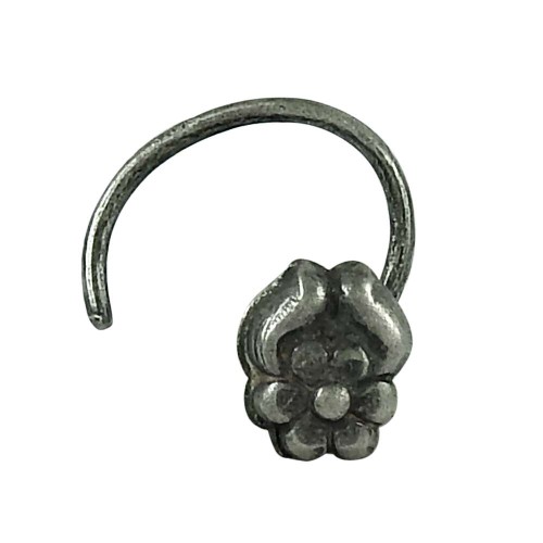 Designer Oxidized 925 Sterling Silver Nose Pin Traditional Jewellery