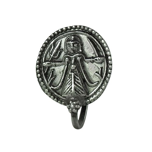 Stylish Oxidized 925 Sterling Silver Nose Pin Indian Goddess Jewellery