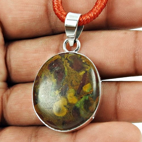 Trendy Chinese Writing Stone Gemstone Pendant 925 Sterling Silver Antique Jewellery