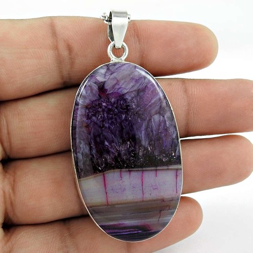 New Faceted ! 925 Sterling Silver Agate Pendant