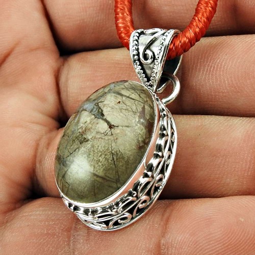 New Exclusive Style!! 925 Sterling Silver Coffee Bean Jasper Pendant