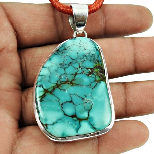 Big Special Moment!! 925 Sterling Silver Turquoise Pendant