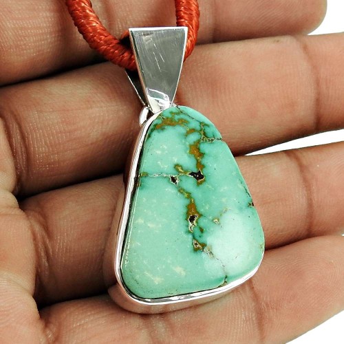 Natural!! 925 Sterling Silver Turquoise Pendant Wholesaler