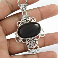 925 sterling silver gemstone Jewellery Trendy Black Onyx Gemstone Pendant