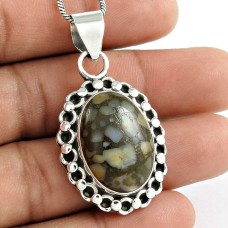 925 Sterling Silver Jewellery Fashion Mexican Fire Agate Gemstone Pendant