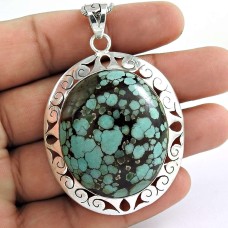 925 sterling silver fashion Jewellery Trendy Turquoise Gemstone Pendant