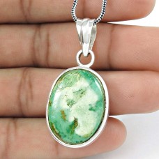 Tropical Glow!! 925 Sterling Silver Turquoise Pendant