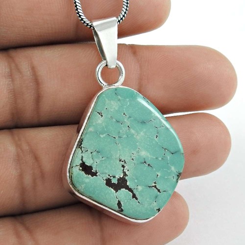 Big Inspire! 925 Sterling Silver Turquoise Pendant
