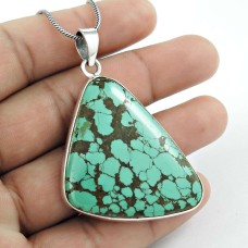 Very Delicate!! 925 Sterling Silver Turquoise Pendant