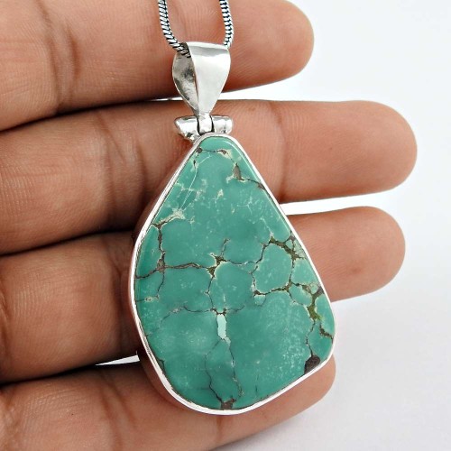 Paradise Bloom!! 925 Sterling Silver Turquoise Pendant