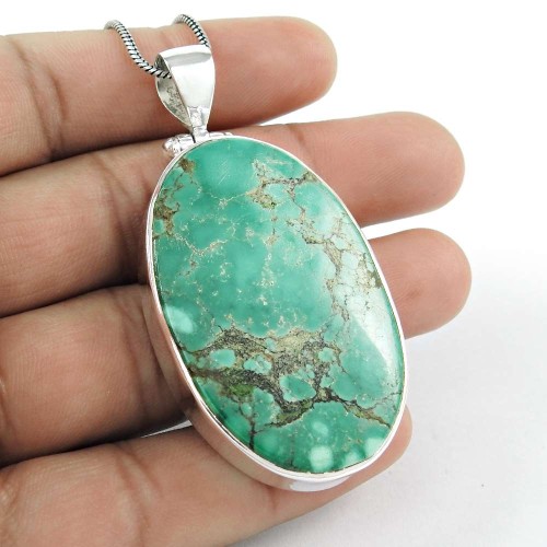 Amazing Design!! 925 Sterling Silver Turquoise Pendant