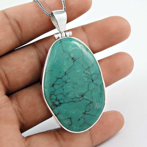 Big Love's Victory!! 925 Sterling Silver Turquoise Pendant