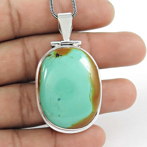 Spectacular Design!! 925 Sterling Silver Turquoise Pendant