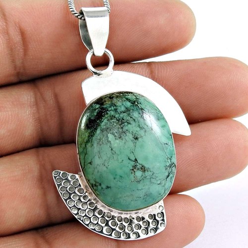 Briliance!! 925 Sterling Silver Turquoise Pendant