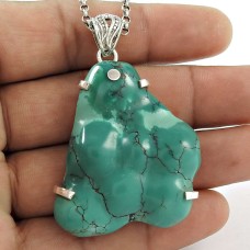 Modern Style 925 Sterling Silver Turquoise Pendant