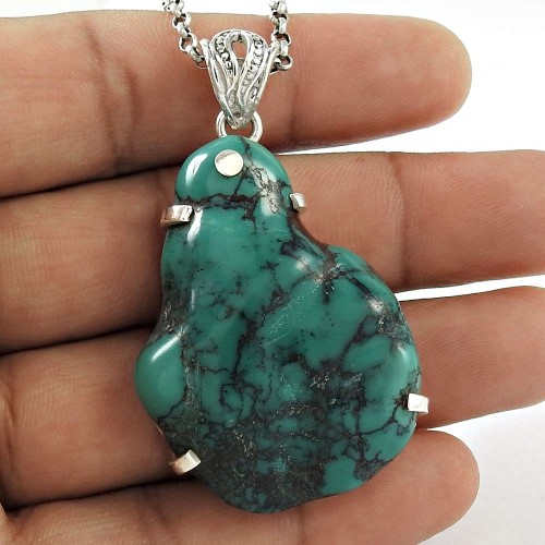 Exclusive 925 Sterling Silver Turquoise Pendant
