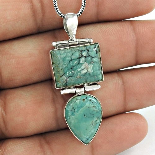 Great Collection Turquoise Gemstone Silver Pendant Jewellery