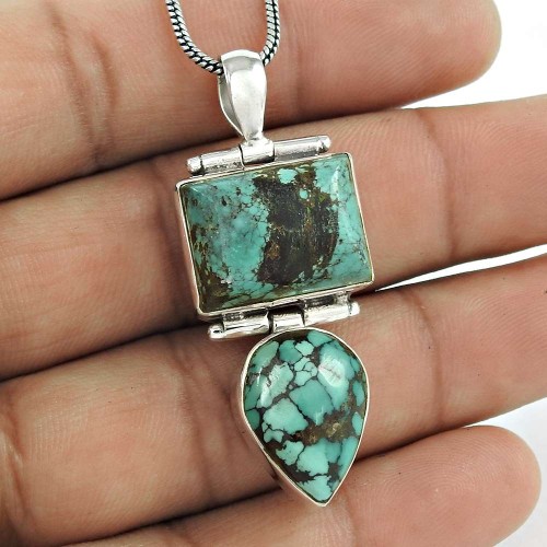 First Sight Turquoise Gemstone Silver Pendant Jewellery