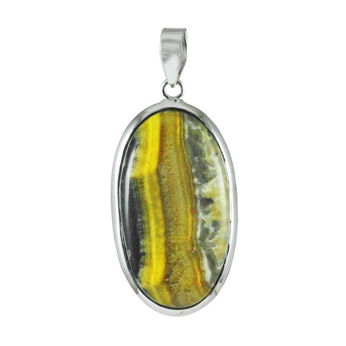 Easeful Bumble Bee Gemstone Sterling Silver Pendant Jewellery