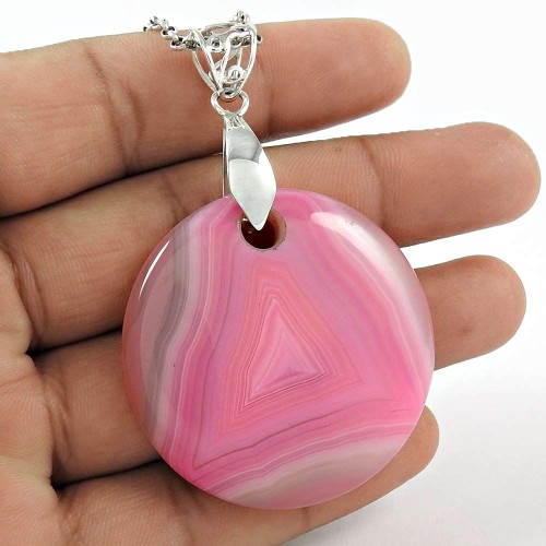 New Exclusive Style ! Striped Onyx 925 Sterling Silver Pendant Wholesale