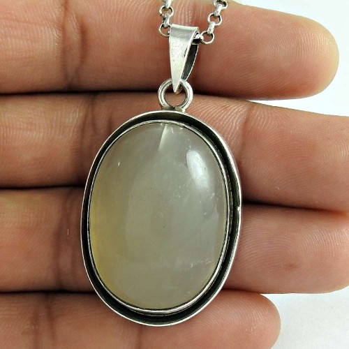 Hot Style 925 Sterling Silver Moon Stone Gemstone Pendant