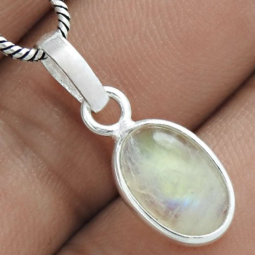 Latest Trend 925 Sterling Silver Rainbow Moonstone Pendant Jewellery