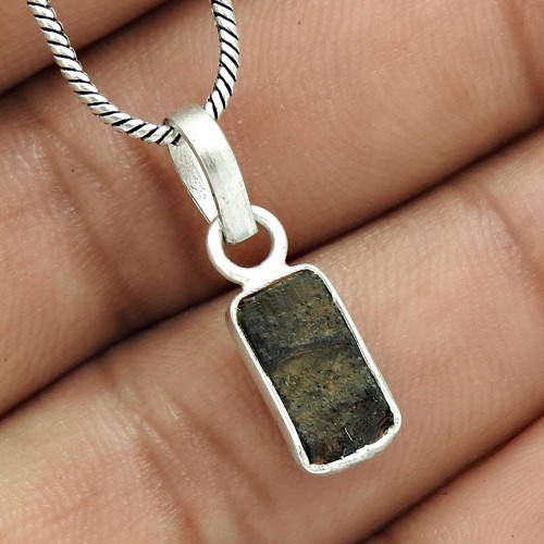 Rock Lava Gemstone Tribal Pendant 925 Sterling Silver Jewelry Z2