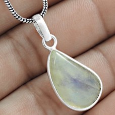 Lovely 925 Sterling Silver Rainbow Moonstone Pendant Jewelry