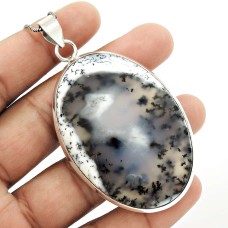 HANDMADE 925 Solid Sterling Silver Jewelry Natural DENDRITE OPAL Pendant QQ64