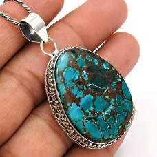 Turquoise Gemstone Pendant 925 Sterling Silver Ethnic Jewelry PH13