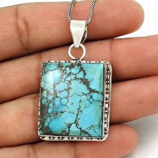 Turquoise Gemstone Pendant 925 Sterling Silver Women Gift Jewelry TG14
